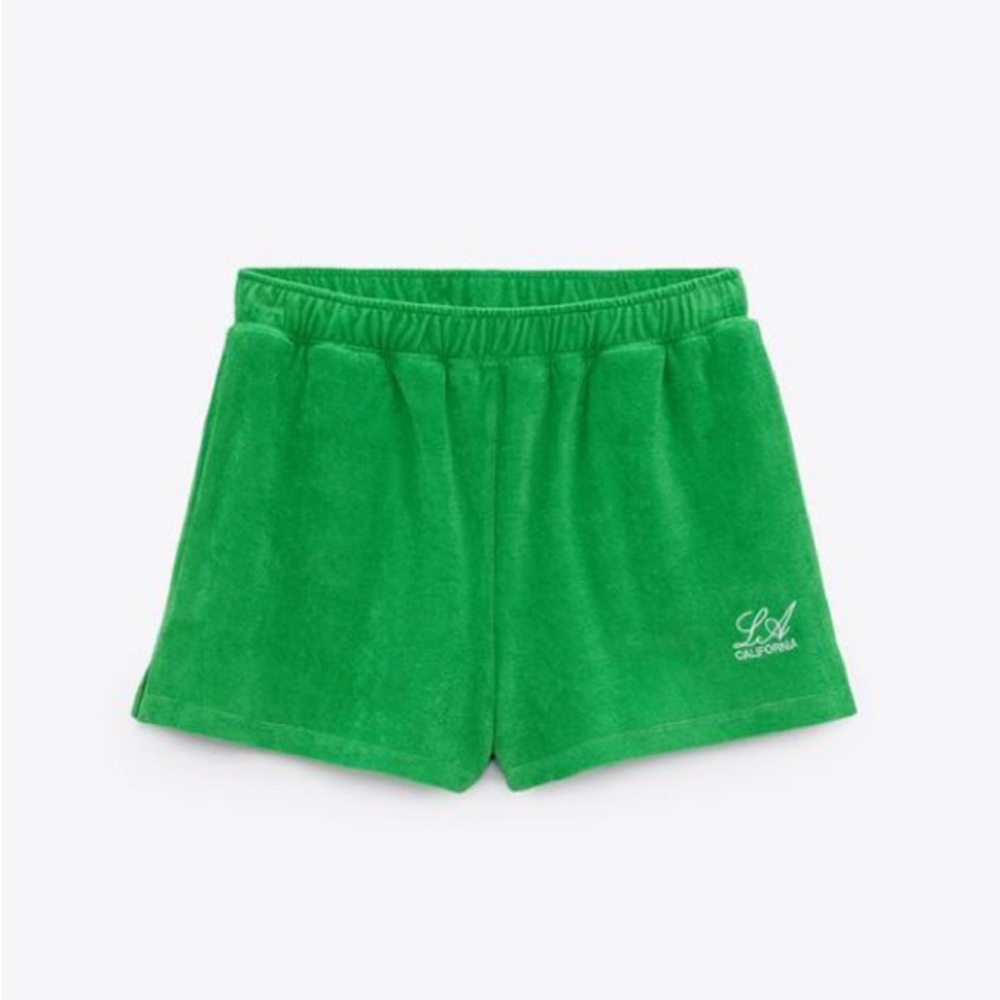 NWOT Zara Text Terrycloth Shorts